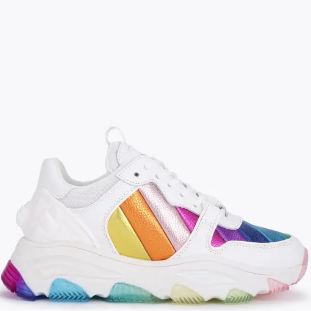 KURT GEIGER Lettie Eagle Multicolor METALLIC LEATHER SNEAKERS SIZE 11